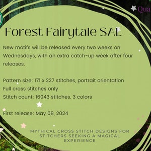 Forest Fairytale SAL // Folktale stitchalong, fairytale cross stitch design, folklore stitching image 3