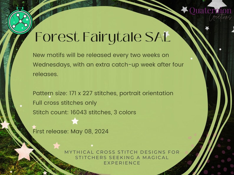 Forest Fairytale SAL // Folktale stitchalong, fairytale cross stitch design, folklore stitching image 3