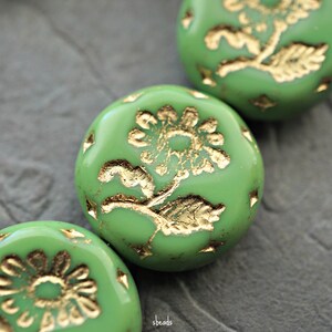 Golden Daisy, Flower Beads, Czech Beads, Beads, 110-4s