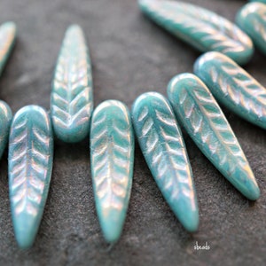 FREE SHIPPING A Feather, Czech Beads, Beads, 183-3sa