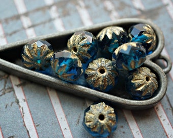 Caziel Blue, Rondelle Beads, Czech Beads, Beads, 147-3sa