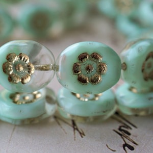 FREE SHIPPING Mint Green, Czech Beads, Beads 62-4sa