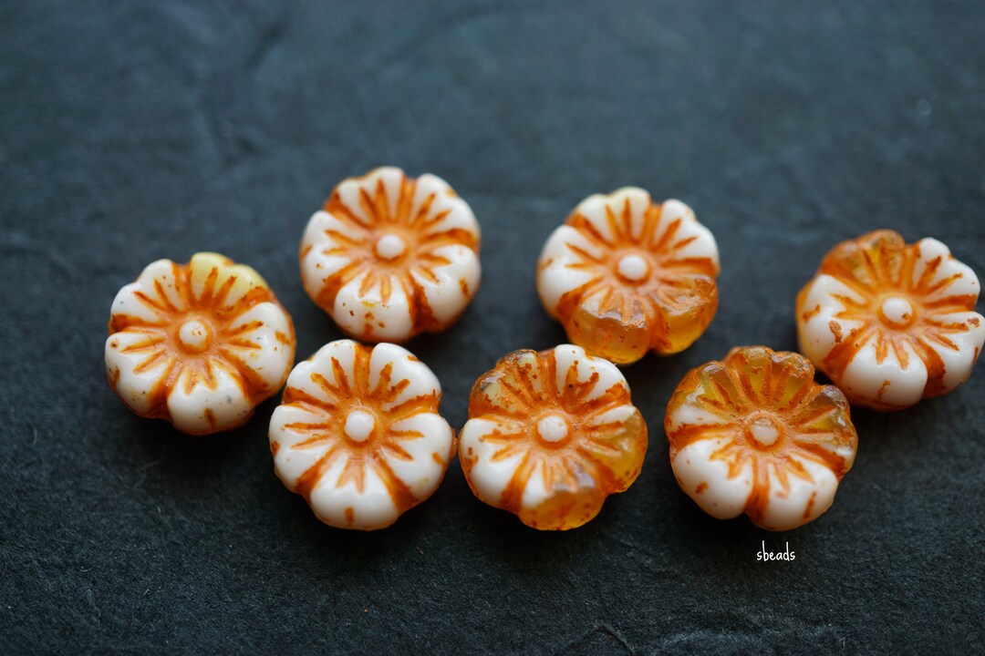 New..autumn Roses Flower Beads Czech Beads Beads 65sa Etsy