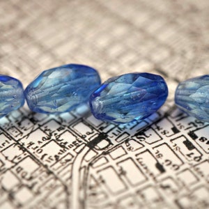 FREE SHIPPING Pretty Blues, Druk Beads, Czech Beads, Beads, 208-2sa