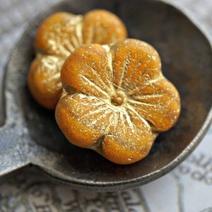 FREE SHIPPING Fall Orange, Flower Beads, Czech Beads, Beads, 76-5sa