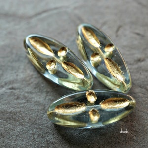 Golden Rays, Oval Beads, Czech Beads, Beads, 88-2sa