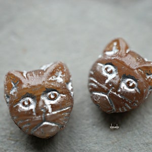 My Kitty, Czech Beads, Animal Beads, Beads, 141-1s