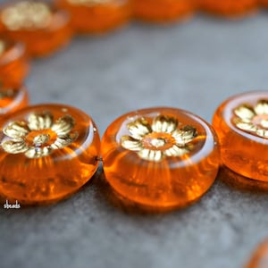 FREE SHIPPING Sunset Flowers, Flower Beads, Czech Beads, Beads, 43-4, 27-5sa