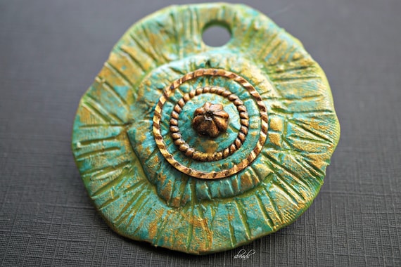 Rings Pendant, Clay Pendant, Polymer Pendants