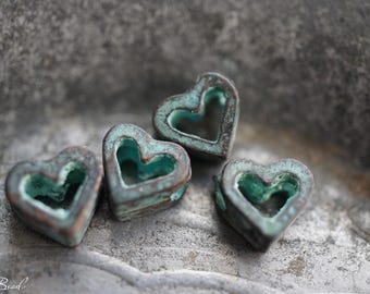 lastones FREE SHIPPING MyKonos Heart, Patina Beads, Beads
