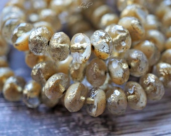 NEW.. Ivory Bliss, Rondelle Beads, Czech Beads, Beads, 193-1sa