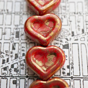FREE SHIPPING Valentine Love, Heart Beads, Czech Heart Beads, Beads, 54-5sa