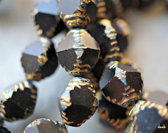 NEW Rugged Black, Bicone Beads, Czech Beads, Beads, 86-3sa