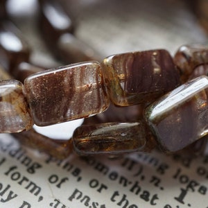 FREE SHIPPING Fall Cafe, Rectangle Beads, Czech Beads, Beads, 180-4, 159-5sa