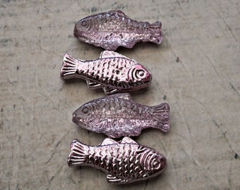 NEW Metallic Fish, Fish Beads, Czech Beads, Beads, 80-4, 167-3, 218-1sa