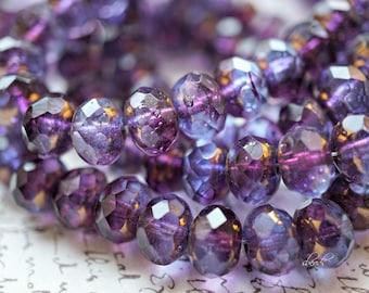 FREE SHIPPING Purple Blue Mix, Rondelle Beads, Czech Beads, Beads, 157-1, 83-2, 61-5sa