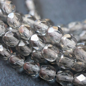 FREE SHIPPING Luster Gray, Czech Beads, Beads, 134-4sa