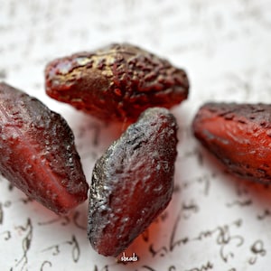 Crimson Red, Sea Glass, Czech Beads, Beads, 61-3sa