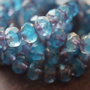 Beach Blue, Rondelle Beads, Czech Beads, Beads, 165-2sa
