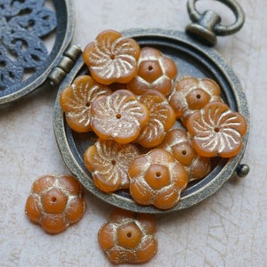 FREE SHIPPING Fall Blooms Flower Beads, Czech Beads, Beads, 180-4sa