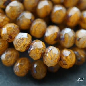 lastones..Rustic Orange, Rondelle Beads, Czech Beads, Beads, 158-1sa