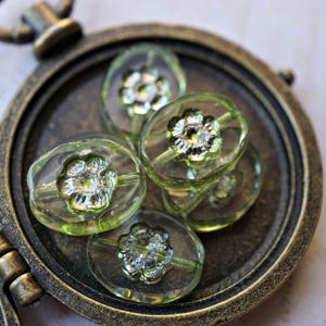 FREE SHIPPING Light Green Oval, Czech Beads, Beads