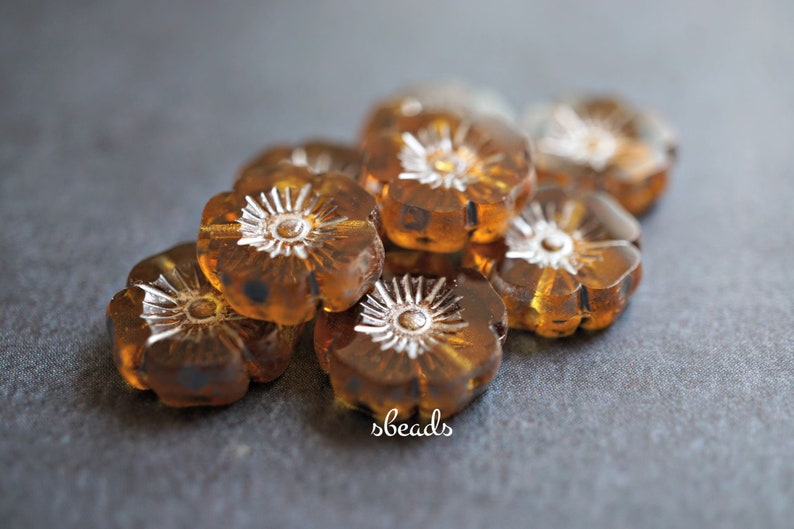 FREE SHIPPING Autumn Blooms Czech Beads NEW Beads, 2073sa Etsy
