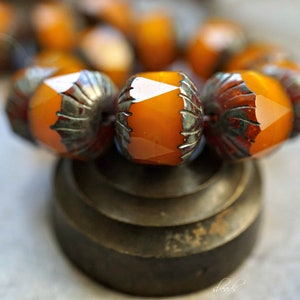 FREE SHIPPING Country Orange, Czech Beads, NEW Beads, 16-3sa