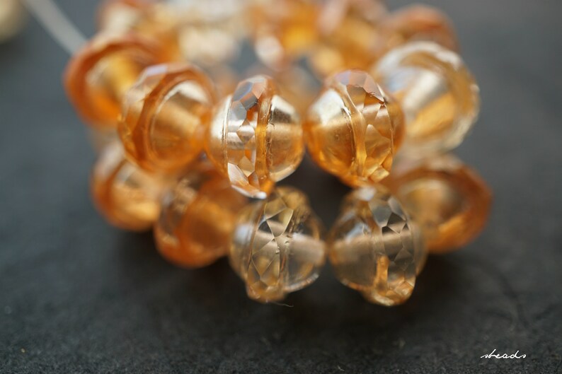 Golden Bliss, Saucer Beads, Czech Beads, 154-1s image 2