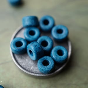 Teal Mini-Washers, Ceramic Beads, Beads, #9
