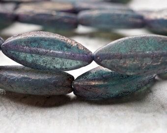 NEW Slate Blue, Spindle Beads, Czech Beads, 69-5sa