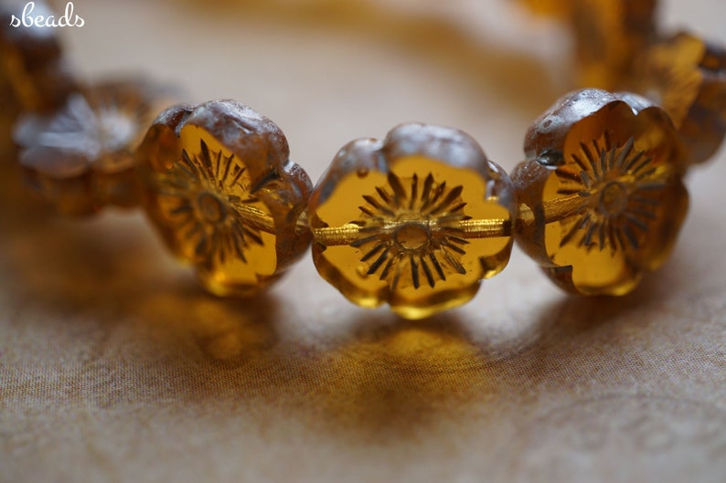 FREE SHIPPING Autumn Blooms Czech Beads NEW Beads, 2073sa Etsy