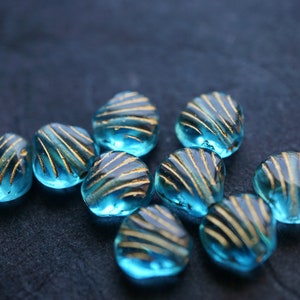 lastones Blue SeaShells, Czech Beads, Beads, 139-2s