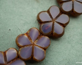 BACK IN STOCK. Country Purple, Flower Beads, Czech Beads, Beads, 63-4sa