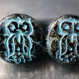 Midnight Owl, Owl Beads, Czech Beads, Beads, 49-4sb