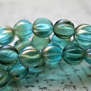 FREE SHIPPING Savannah Glow, Czech Beads, Melon Beads, Beads 180-4sa