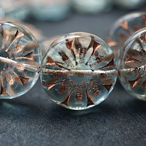 Fleur de bronze, Fleurs tchèques, Perles de fleurs, Perles, 55-1s