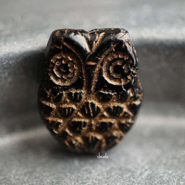 Night Owl, Owl Beads, Czech Beads, Beads, 158-4sa