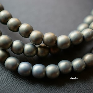 Pewter Gray, Druk Beads, Czech Beads, 59-2sb