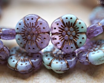 FREE SHIPPING, Flower Beads, Czech Beads, Beads, 76-5, 74-1sa