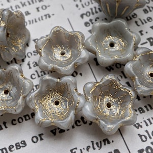 lastones Light Gray, Flower Beads, Czech Beads, Beads, 143-3sa