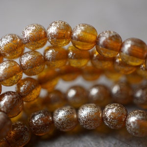 FREE SHIPPING Topaz Luster, Druk Beads, Czech Beads, 42-5sa