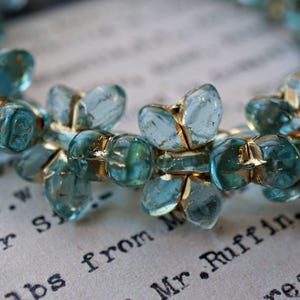 FREE SHIPPING Aqua Blue, Butterfly Beads, Czech Beads, Beads 112-1, 176-2sa