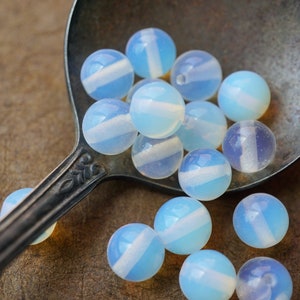 Milky White, 8mm Beads, Beads, 17-2sb
