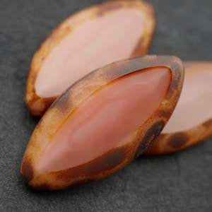 FREE SHIPPING Autumn Pink Oval Beads Czech Beads, NEW Beads, 37-5sb