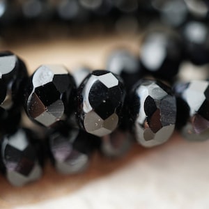 Midnight Shine, Rondelle Beads, Czech Beads, Beads, 127-5sa
