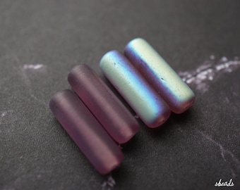 FREE SHIPPING Matte Tube Beads, Czech Tube Beads, Beads