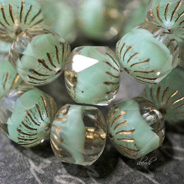 NEW Minty Green, Czech Beads, Beads, 197-2sa