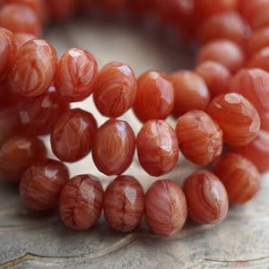 FREE SHIPPING Soft Rose, Rondelle Beads, Czech Beads, Beads, 48-3sa