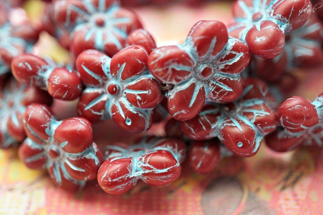 FREE SHIPPING Urban Red, Czech Beads, Beads, 186-1sa - Etsy